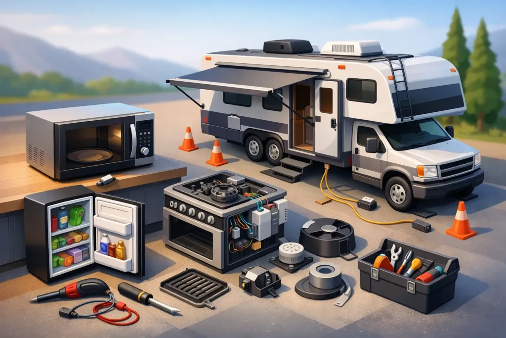 RV Appliance Repair When the Trip Is on Hold